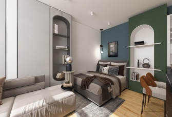 40平方现代简约单身公寓一居室